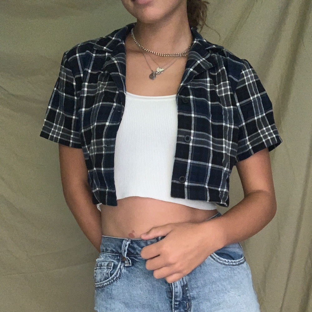 Vintage John Galt Plaid Button up Top